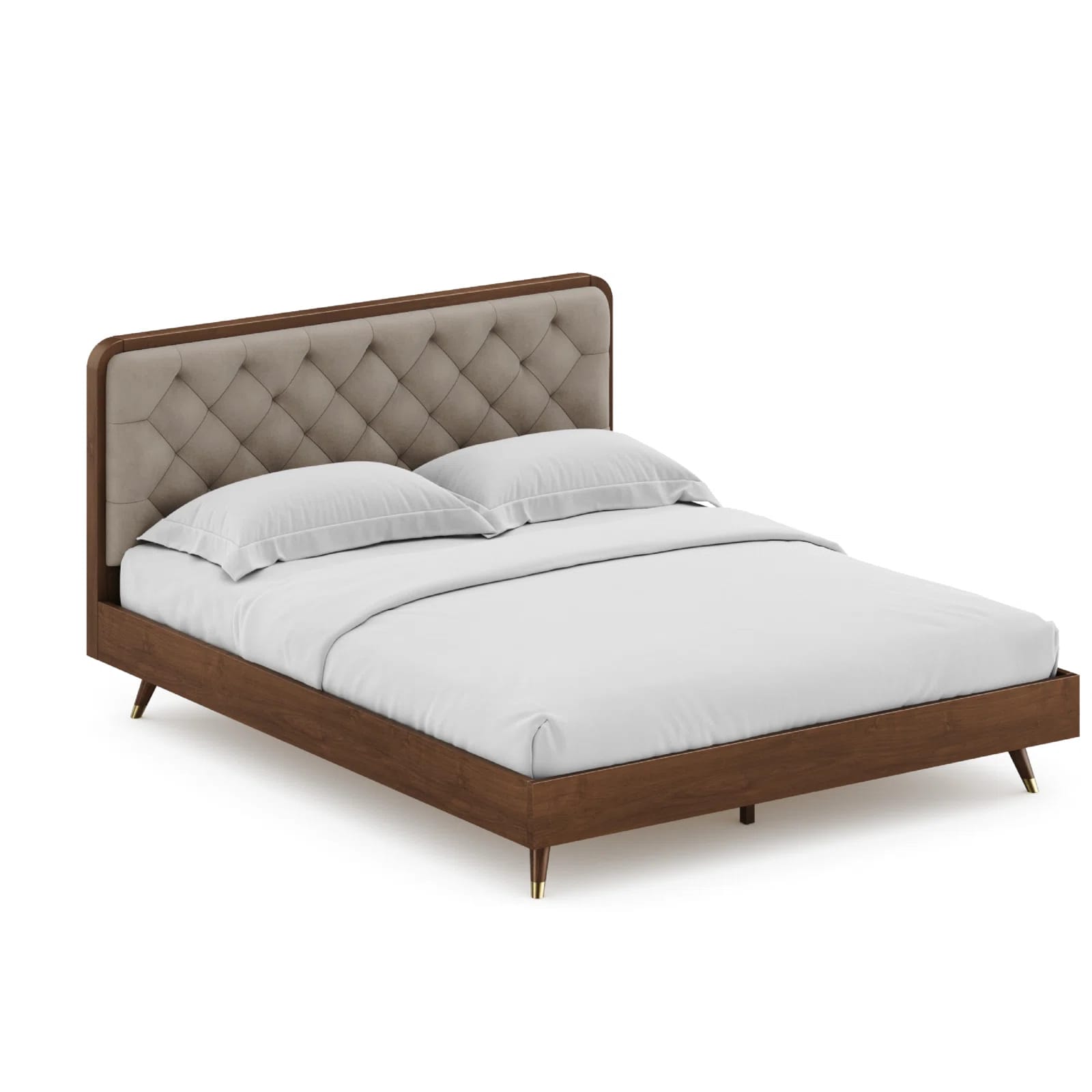 Ezra Solid Wood Mid Century Bed Frame