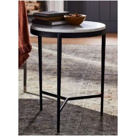 Pleasant Grove Round Marble End Table White – Threshold™ Designed With Studio McGee