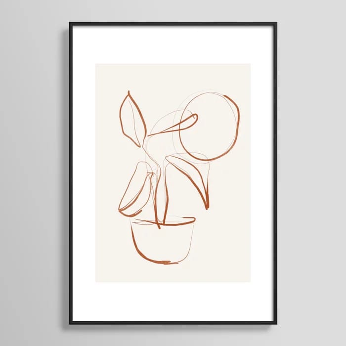 Abstract Line Art /Plant2 Framed Art Print