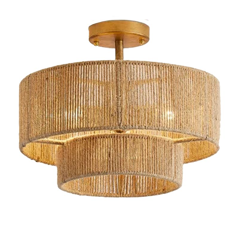 Bay Isle Home Kingstown Rope 2 Tier Drum Semi Flush Mount Ceiling Lights