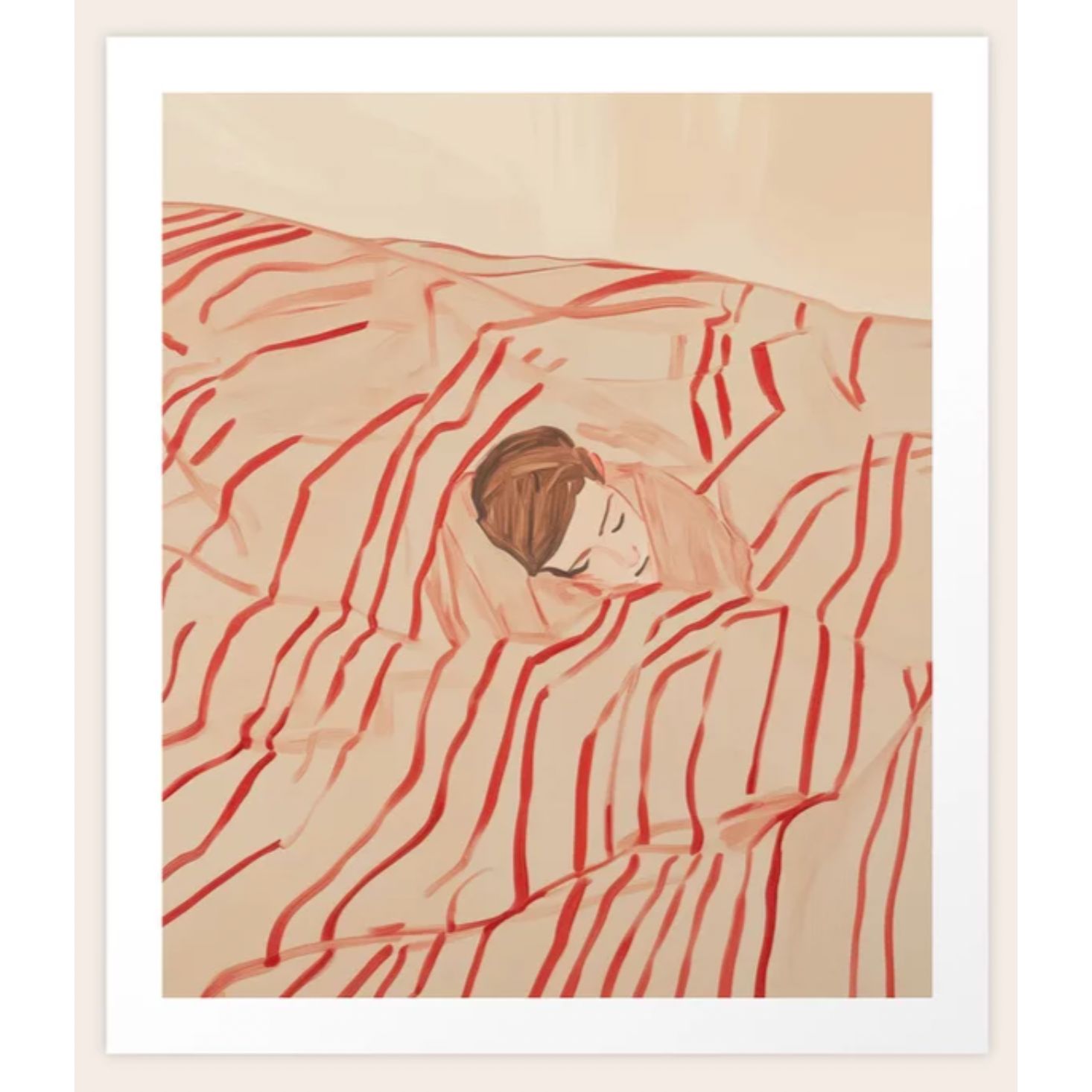 Sleeping Woman In Stripes Matisse Style 2 Art Print By Cocoon Design | Society6