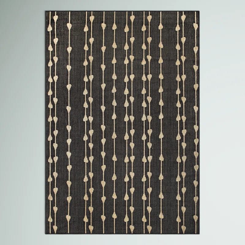Leif Abstract Indoor/Outdoor Area Rug for Living Room Patio Deck Front Porch Kitchen, Charcoal/Ivory