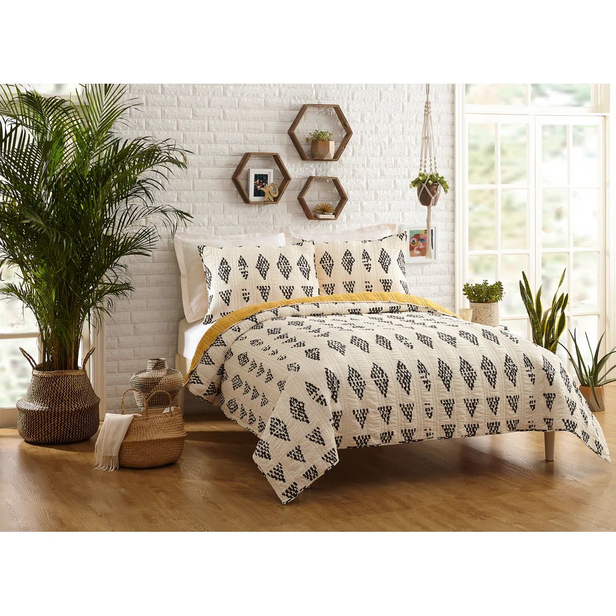 Cotton Reversible Quilt Set 
