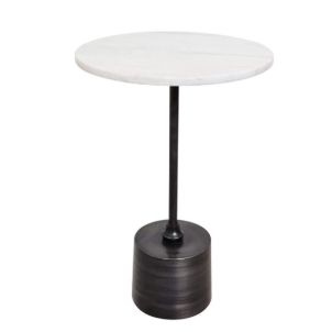 Star Life Genuine Marble On Antique Silver Accent Table | 15 X 15 X 22 Inches : Home & Kitchen
