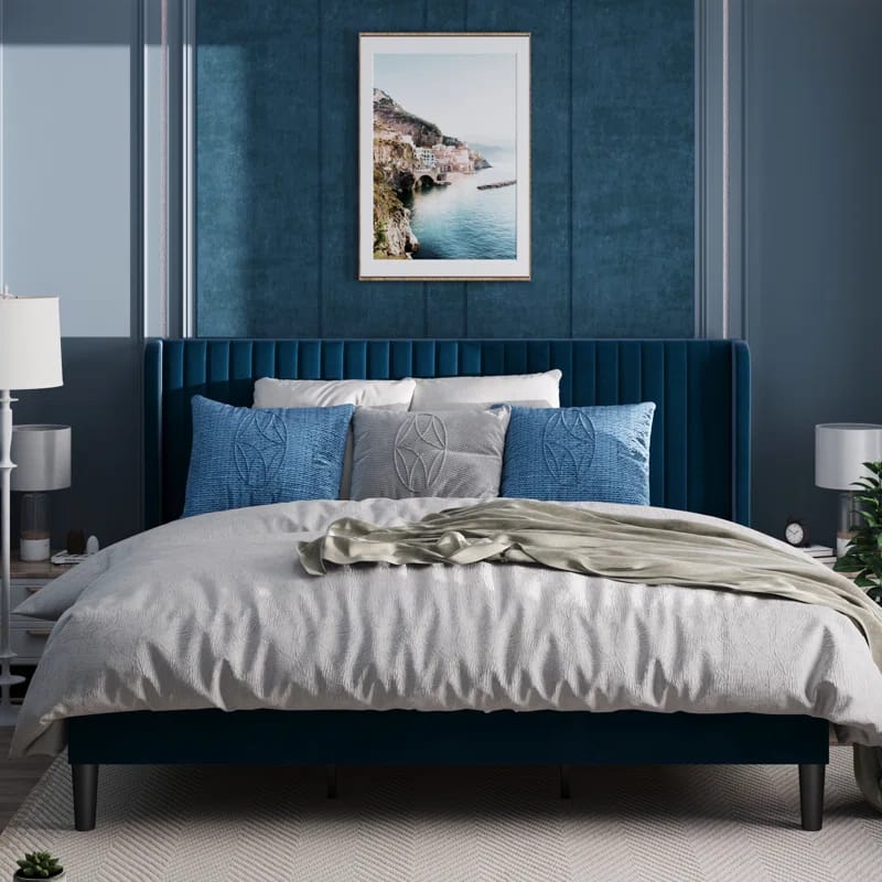 Candler Upholstered Platform Bed with Wingback