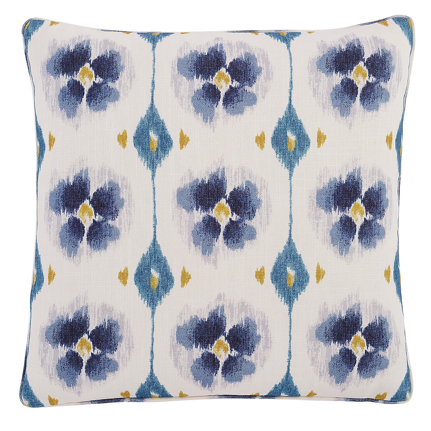 Cesta Floral Ikat Pillow Cover - Aegean