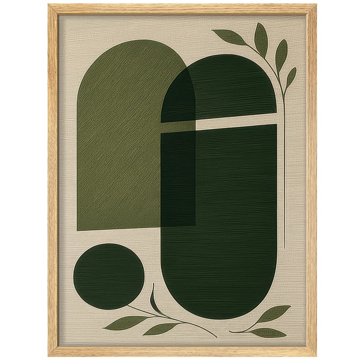 Framed Wall Art Abstract Print For Modern Home Decor - 12"x16"