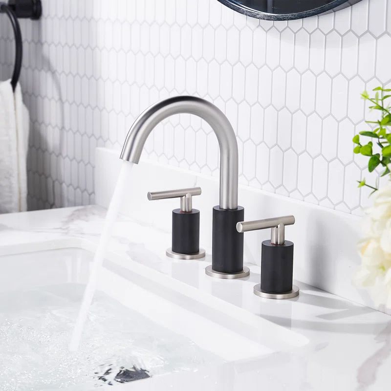 Forious Celestine Widespread Faucet 2 Handle Bathroom Faucet With Drain Assembly