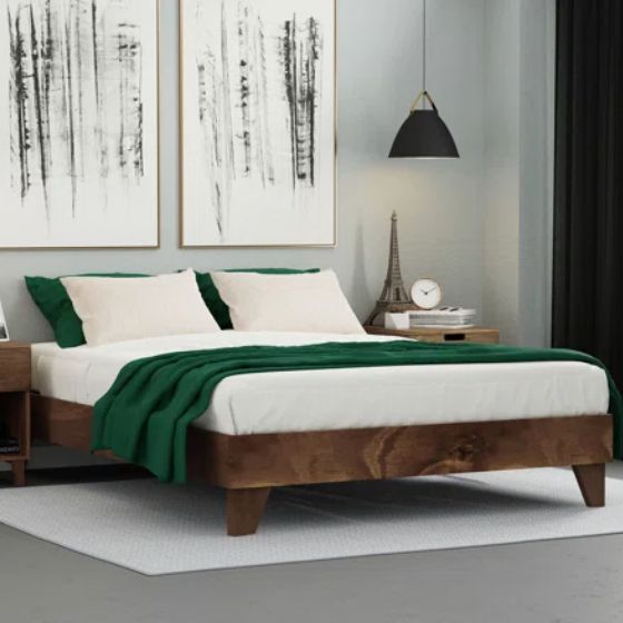 Wood bed frame- we cut the legs off
