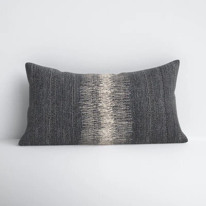 Gowan Embroidered Wool Lumbar Throw Pillow