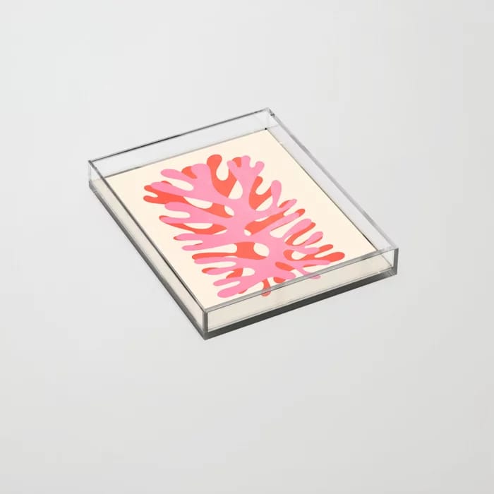 Sea Leaf: Matisse Collage Peach Edition Acrylic Tray
