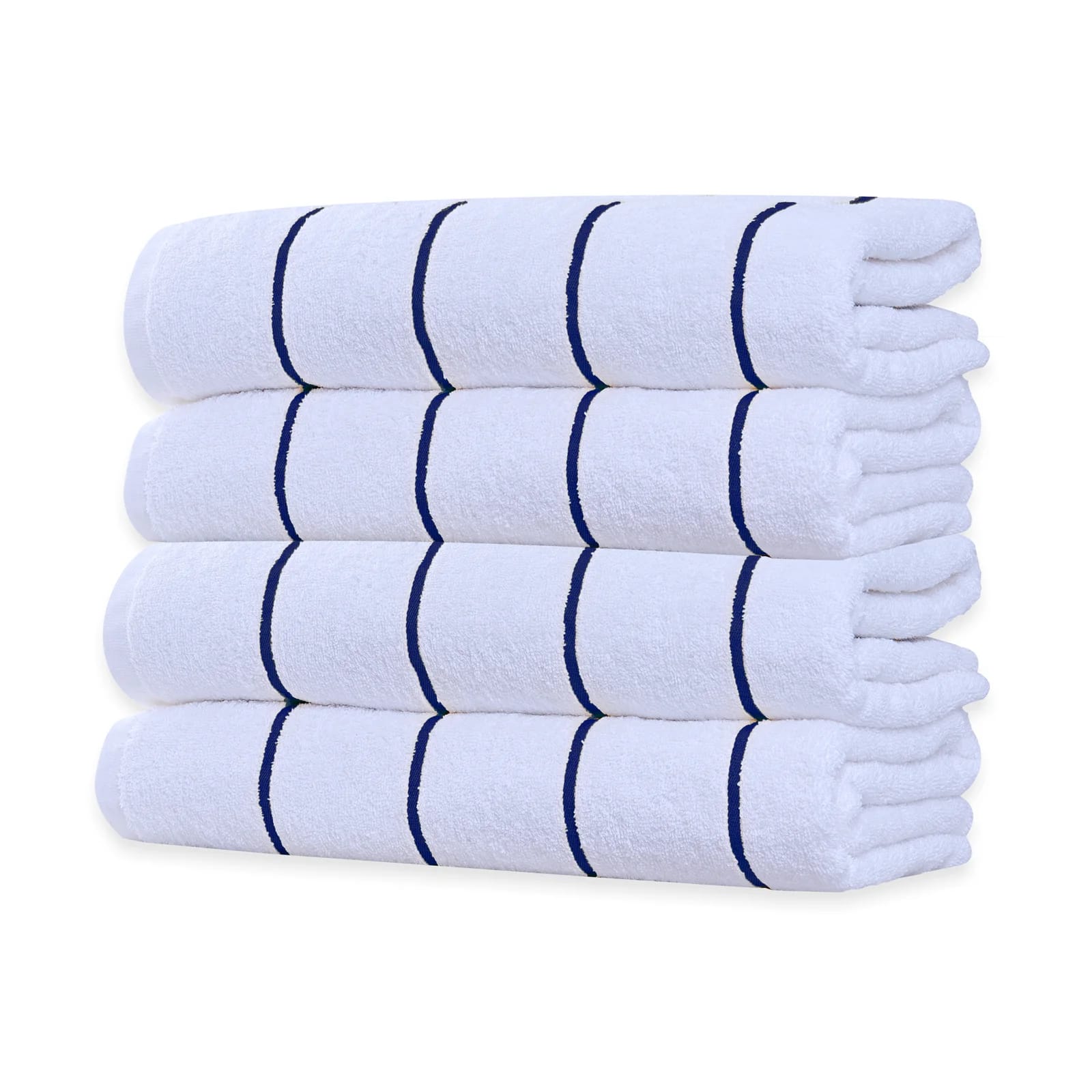 100% Cotton Lightweight, Quick Drying Cabana Beach Towels (Set of 4)