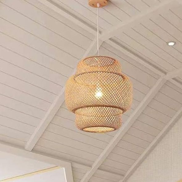 Hand-Woven Bamboo Pendant Light