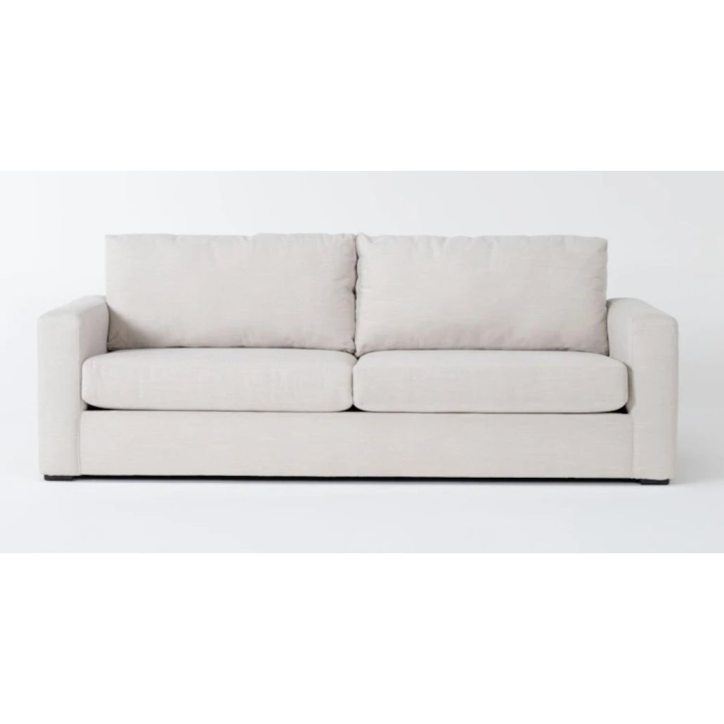 Araceli II Sand Beige Fabric 95" Sofa | Loose Reversible Back