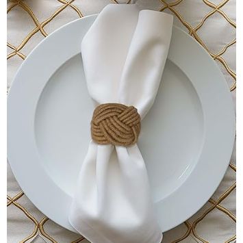 Cotton Craft Jute Napkin Rings - Set Of 12 Handmade Nautical Knot Rope Napkin Ring - Dining Table Napkin Holder - Everyday Rustic Harvest Fall Thanksgiving Holiday Christmas Party Gift Décor - Natural : Home & Kitchen