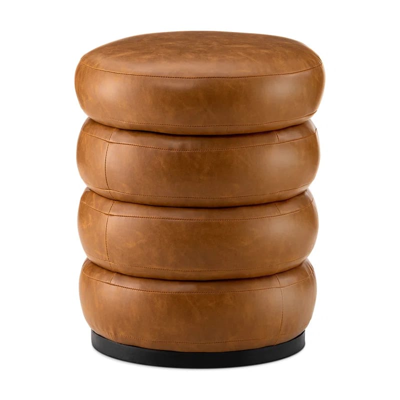 Berdi 15.5" Wide Genuine Leatherette Storage Ottoman