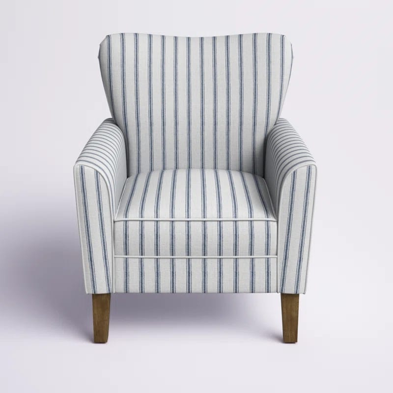 Arching 31" W Polyester Armchair With Solid Wood Legs