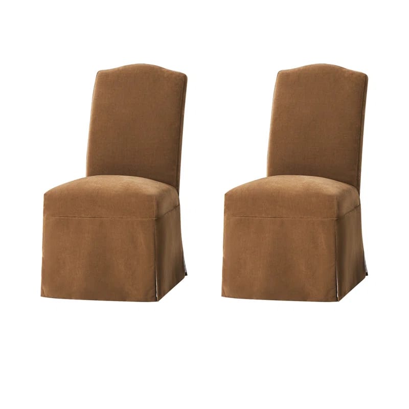 Albeniz Transitional 40"Tall Solid Wood Legs Dining Chair with Removable Slipcover (Set of 2)