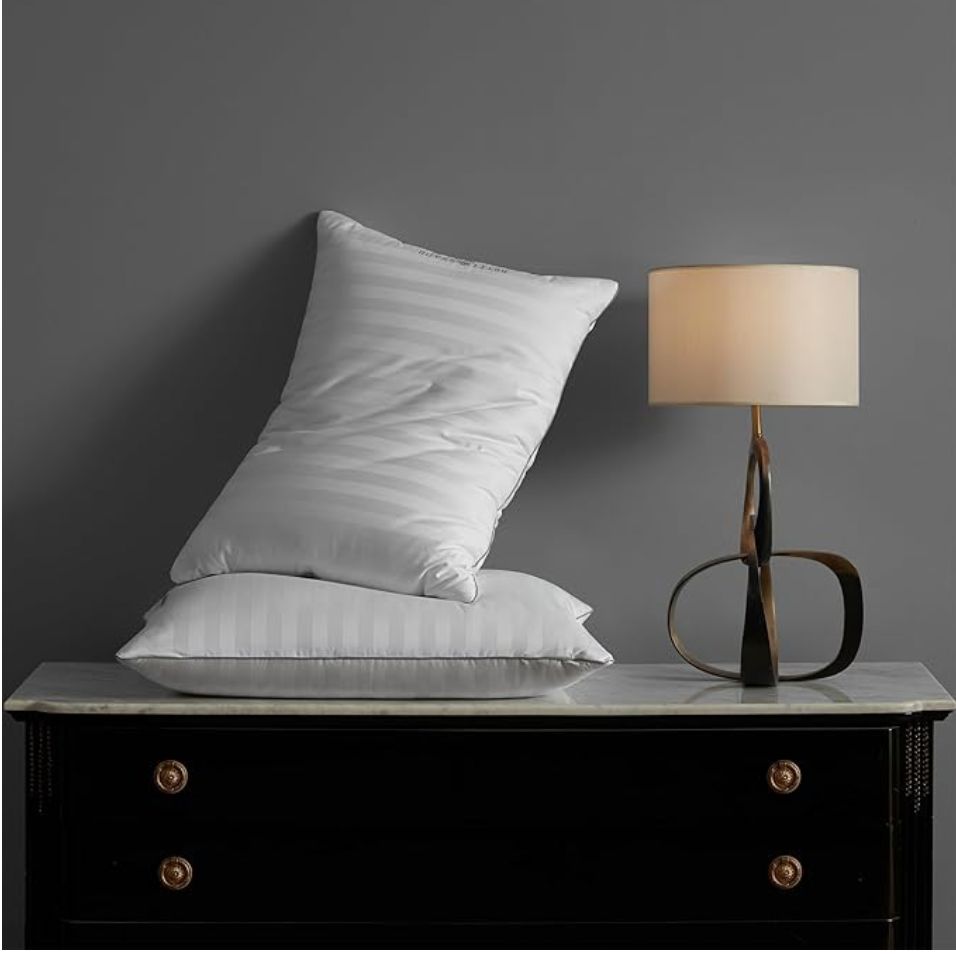 Hotel Grand Luxury Feather Down Pillows King Size Set of 2 Pack Hypoallergenic