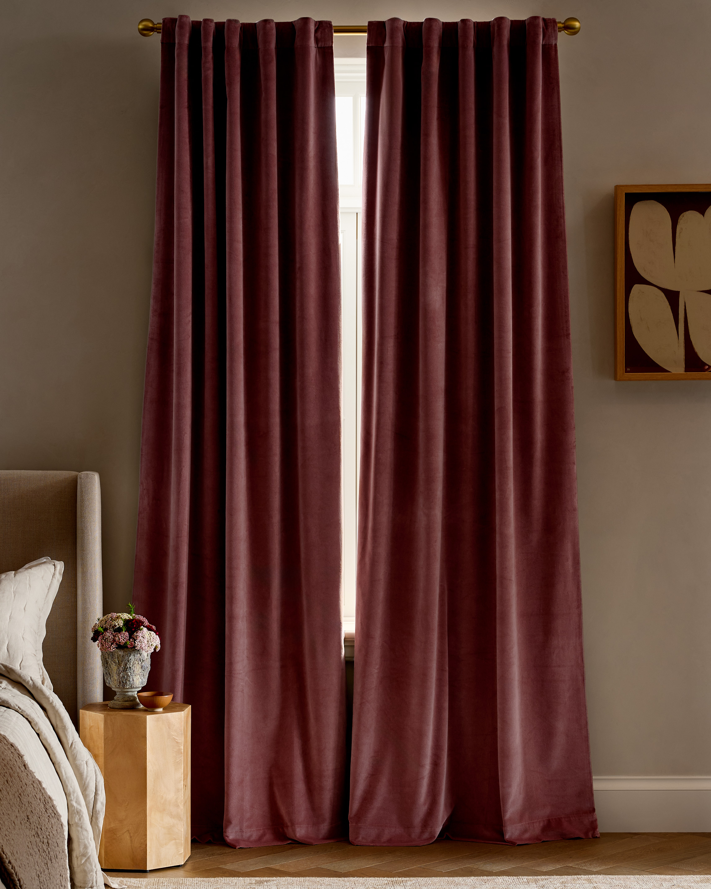 Cotton Velvet Room Darkening Curtain