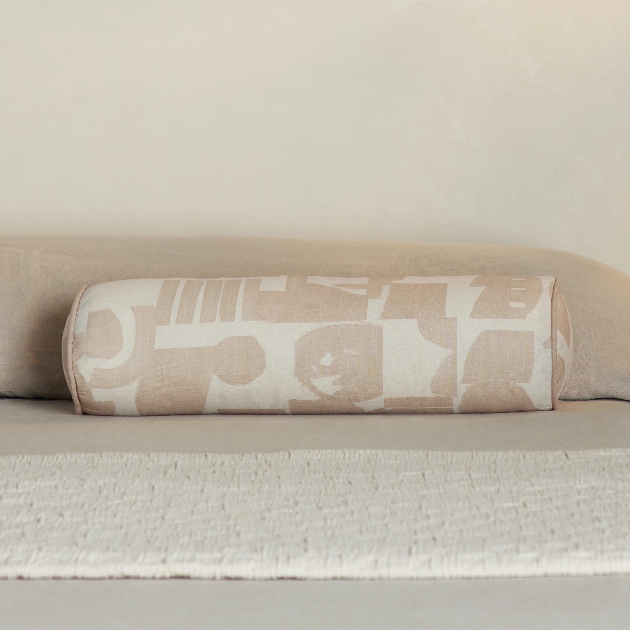 Organic Shapes Linen Bolster Pillow