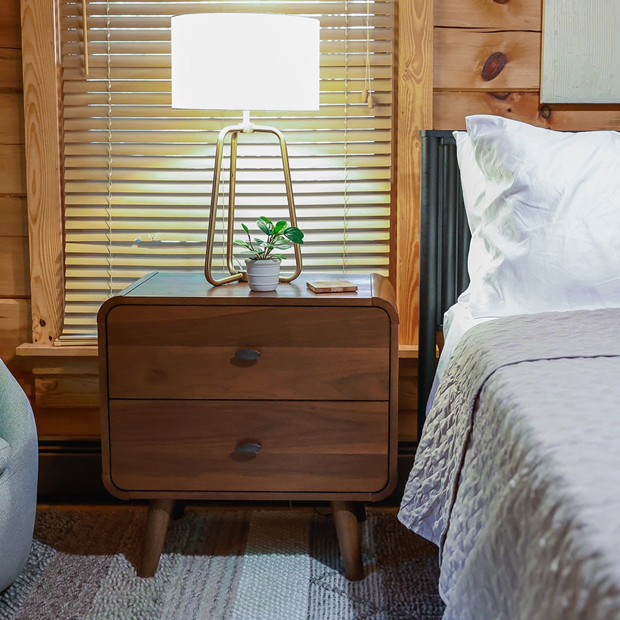 Kegan 2-Drawer Solid and Manufactured Wood Nightstand