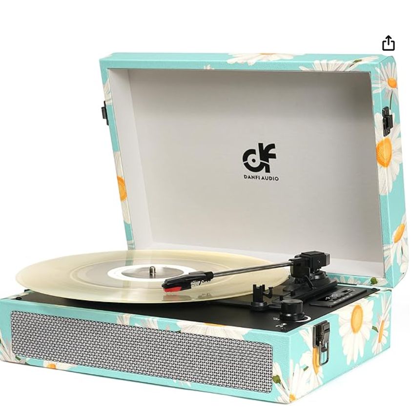 Vinyl Record Player Bluetooth With Built-in Speakers