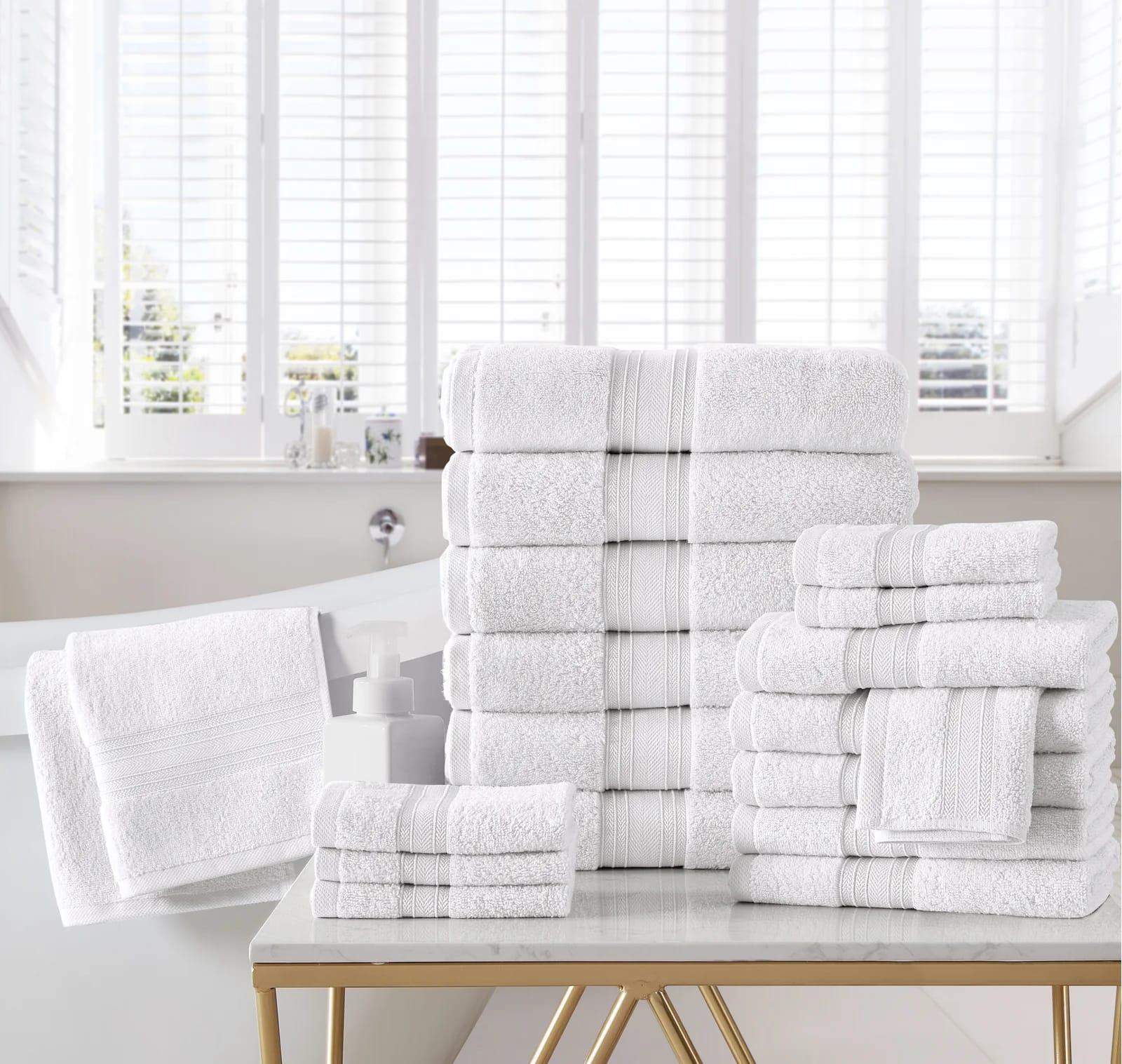 Super Soft 18 Piece 100% Cotton Towel Set