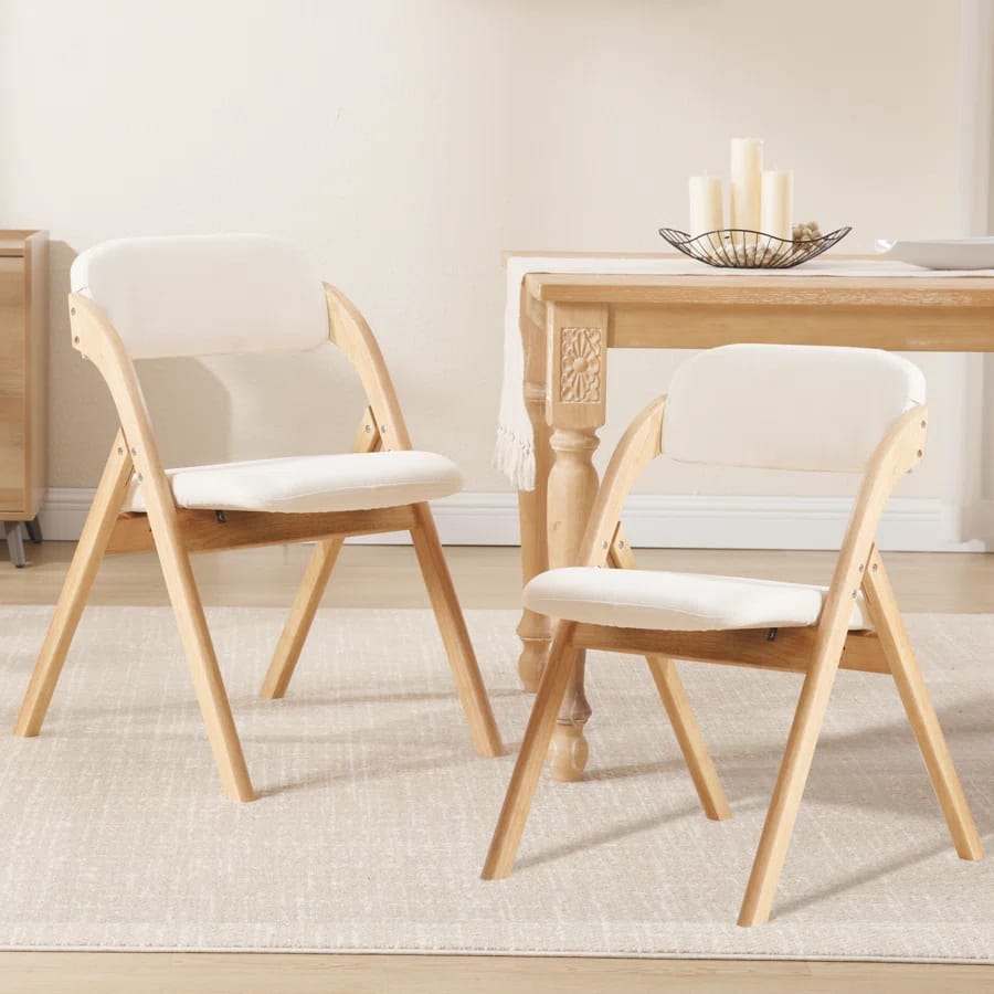 Upholstered Padded Stackable Folding Chair (Set of 2) (Set of 2)