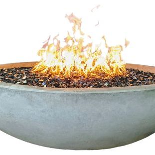 48" Concrete Fire Pit Bowl, Charcoal - Transitional - Fire Pits - By Pottery Works Llc