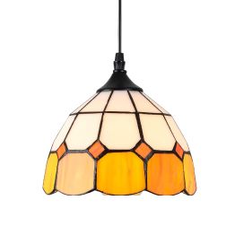 Stepeak Tiffany Hanging Pendant Light - Dimmable Mini Plug In Light Fixture, Perfect Vintage Swag Ceiling Lamp For Dining Room, Bedroom Or Porch,16.4 Ft Hanging Cord, 7.9" Width - Amazon.com