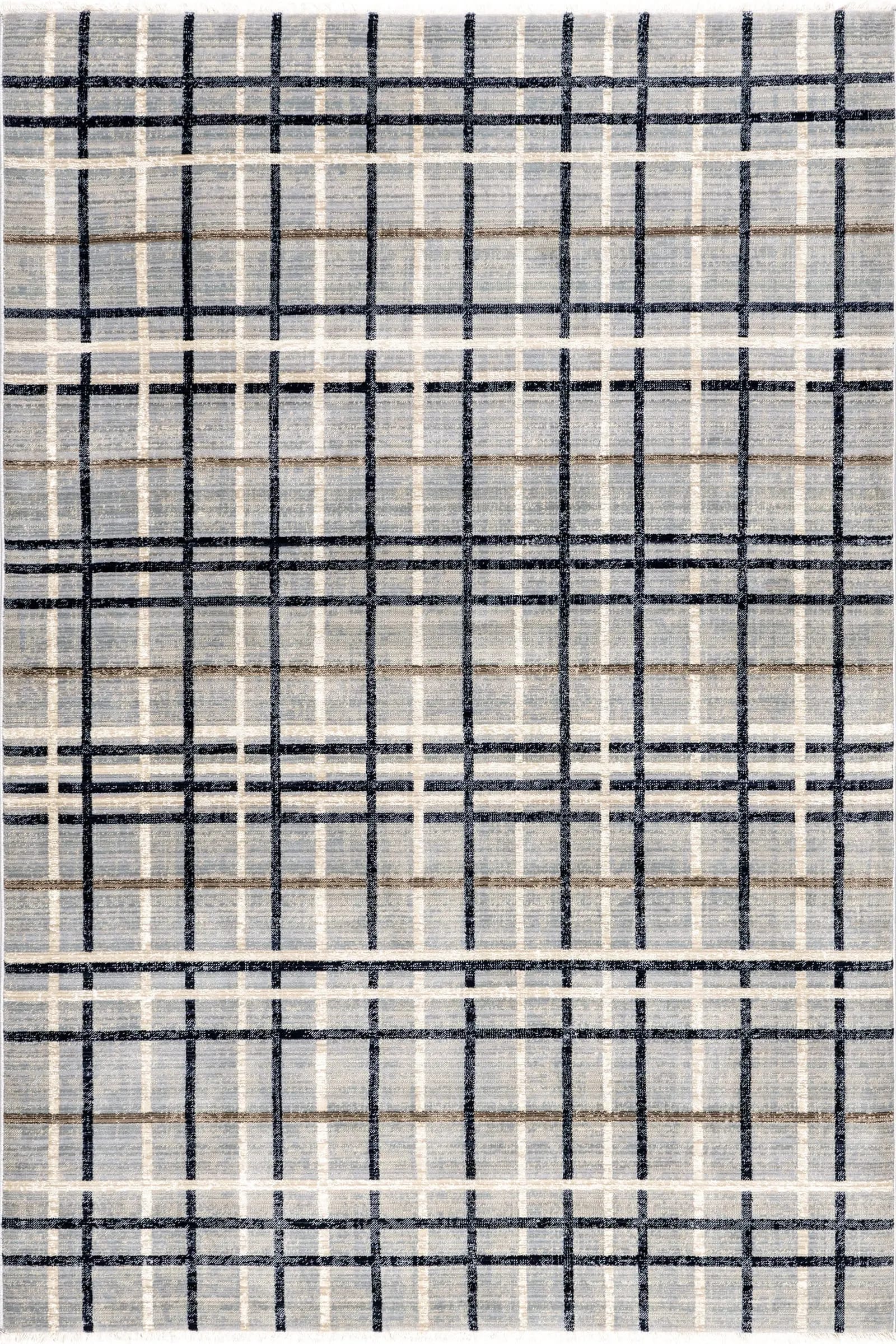 Lina Plaid Fringed Rug