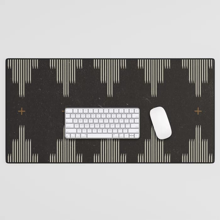 Southwestern Minimalist Black & White Desk Mat