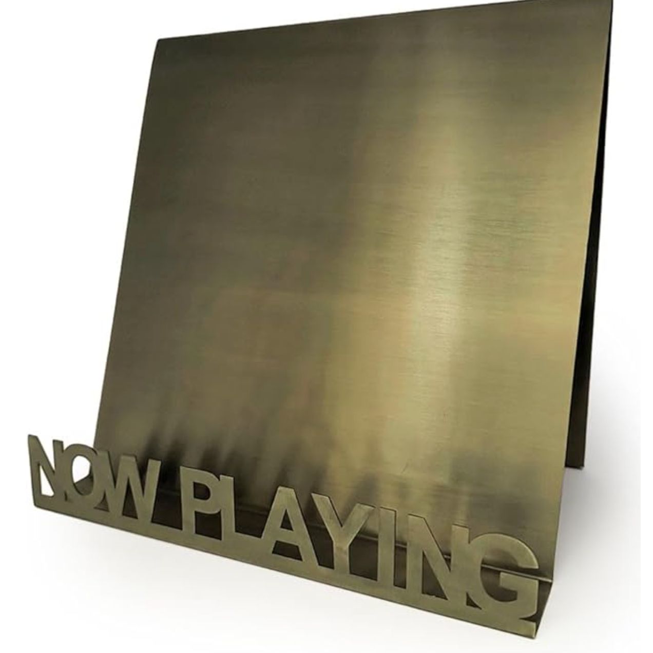 Hardware Haus Now Playing Vinyl Record Stand - Metal Vinyl Records Holder -stylish Modern Design Elegant Brass Finish Album Holders For Vinyl Records : Electronics