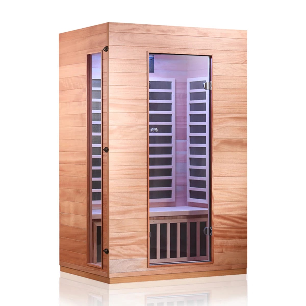 Hongyuan 2-Person Indoor Bluetooth Compatible Far Infrared Sauna in Okoume & Hemlock