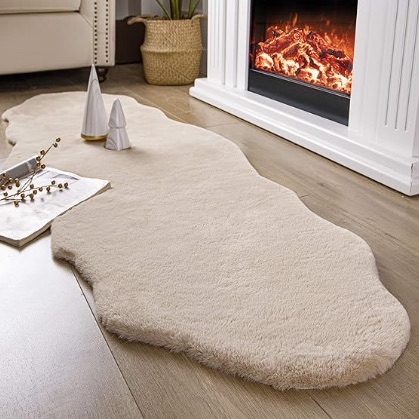 Ashler Faux Rabbit Fur Rug