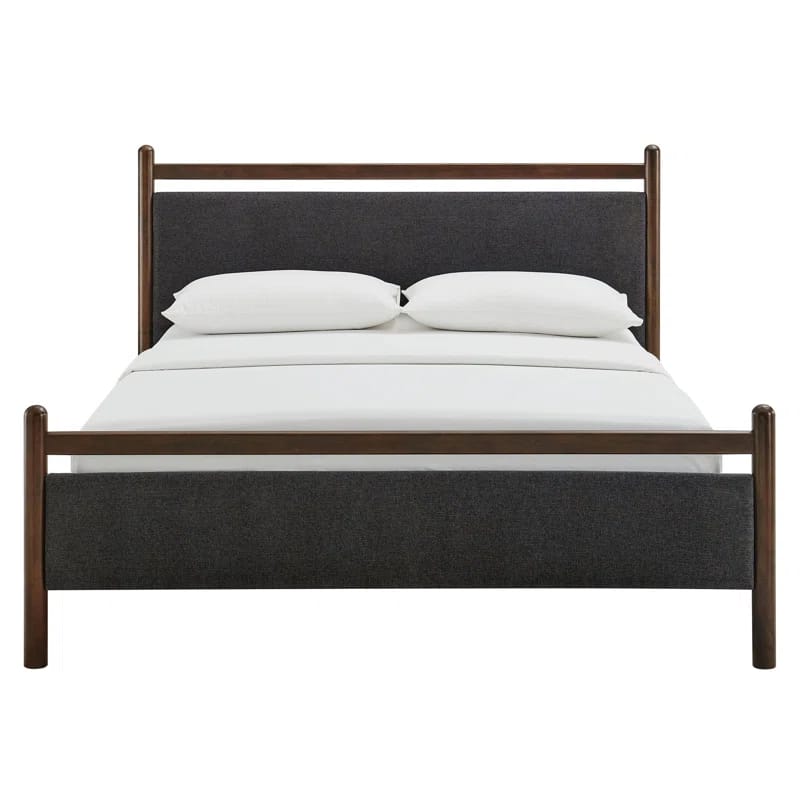 Ginny King Size Platform Bed Frame In Wenge Heathered Dark Gray