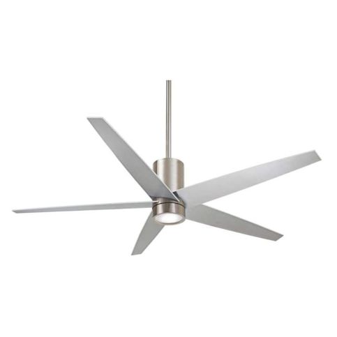 56" Minka Aire Symbio Silver Nickel LED Modern Ceiling Fan with Remote