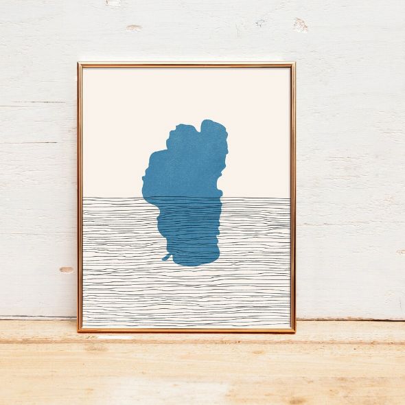 Lake Tahoe Map Lake Tahoe Art Print Lake
