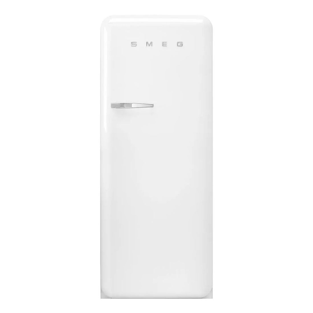 Smeg Fab28urwh3 24 Inch Top Freezer Refrigerator With 9.92 Cu. Ft. Total Capacity, Multi-flow Cooling System, Adjustable Glass Shelves, Crisper With Cover, Bottle Storage Bin, Ice Cube Tray, Led Light, And Energy Star® Certified: White, Right Hinge