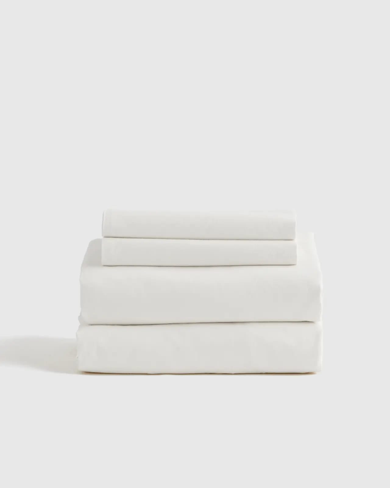 Organic Brushed Cotton Sheet Set In White