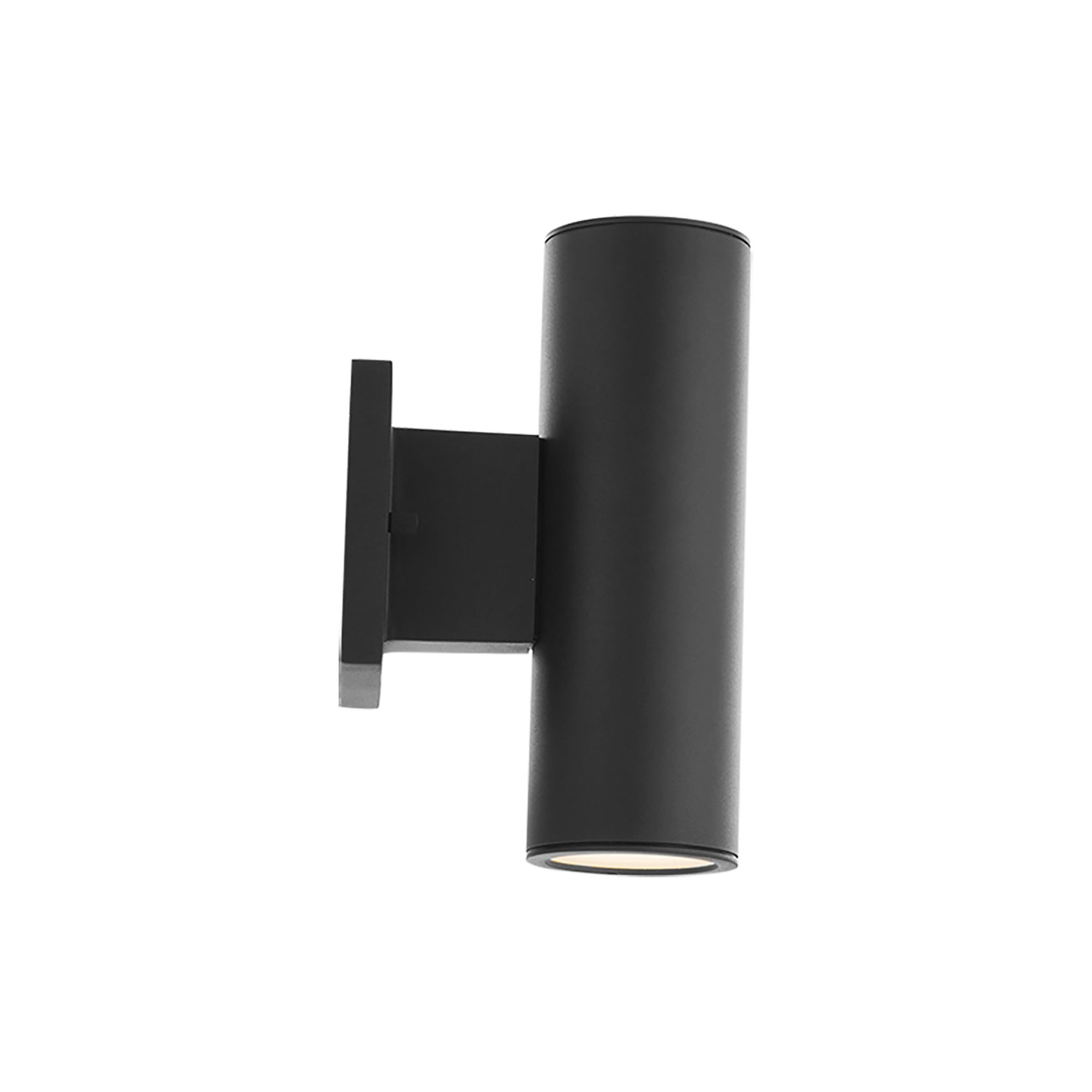 Cylinder Outdoor Double Sconce, Black