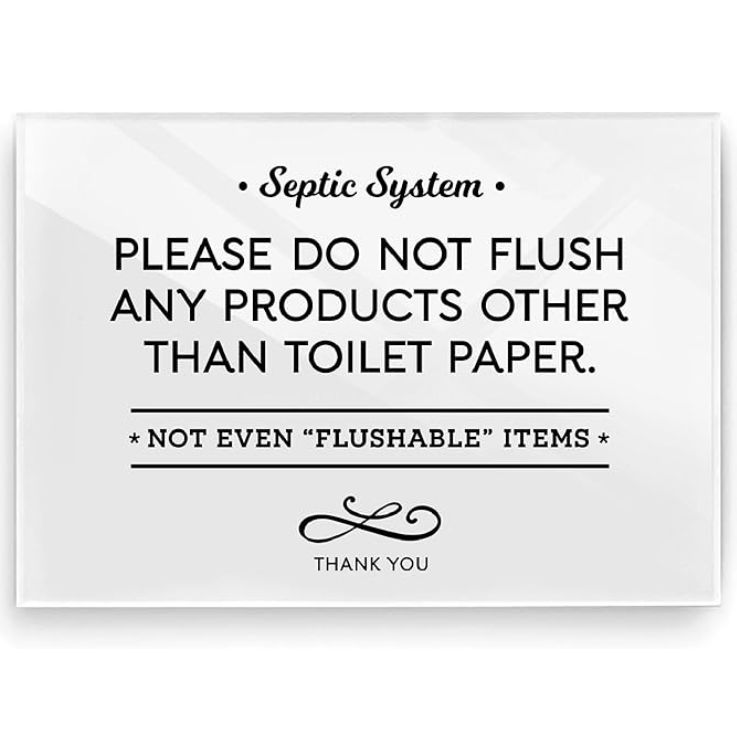 Reilly Originals 3.5x5 Inch Septic System Bathroom Sign