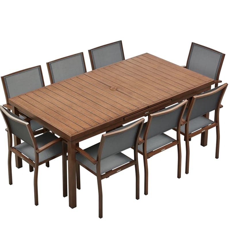 Carlo 8 - Person Rectangular Extendable Outdoor Dining Set