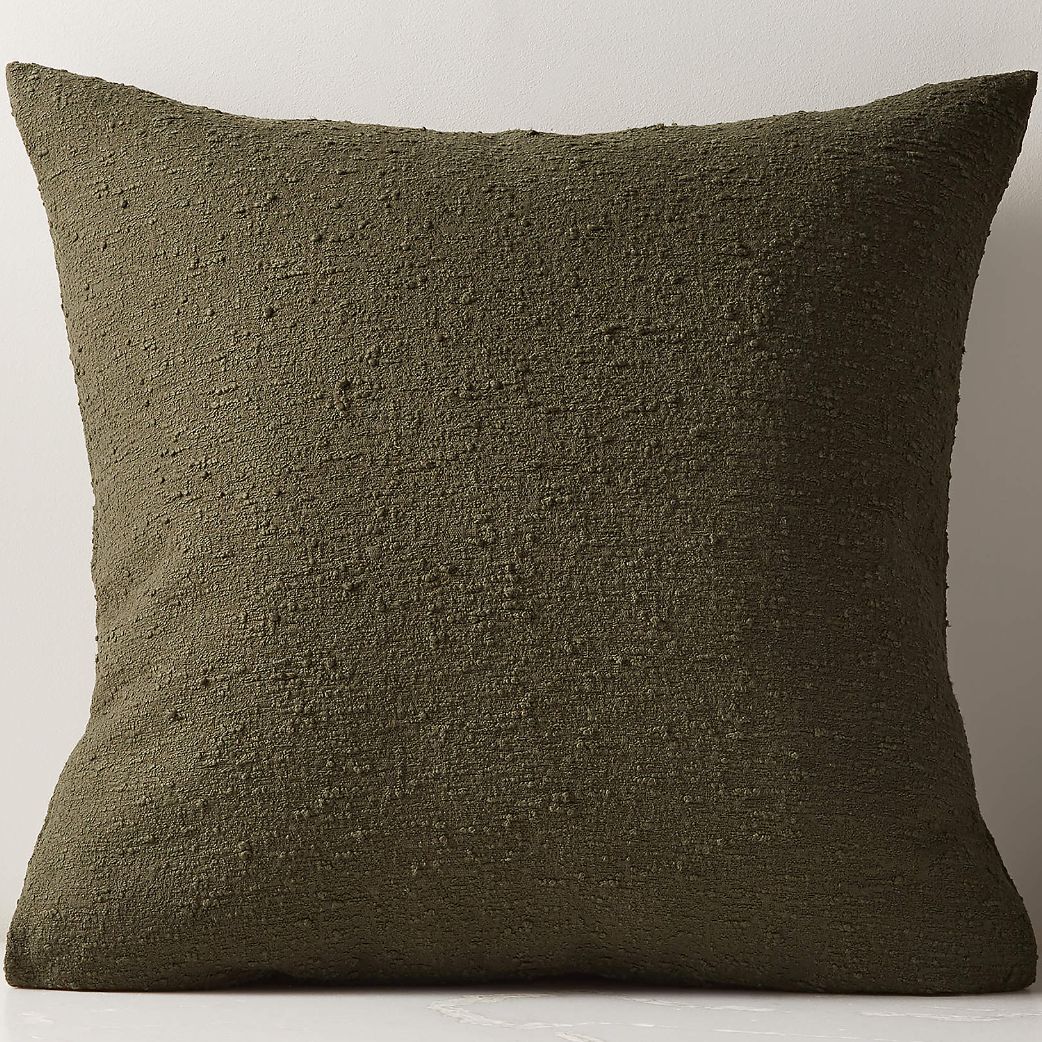 Forest Green Boucle Throw Pillow Cover 23"