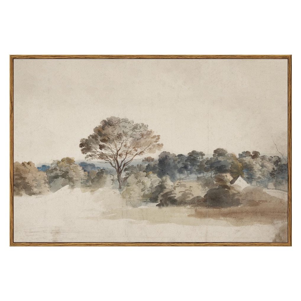 Framed Vintage Neutral Wall Art Print