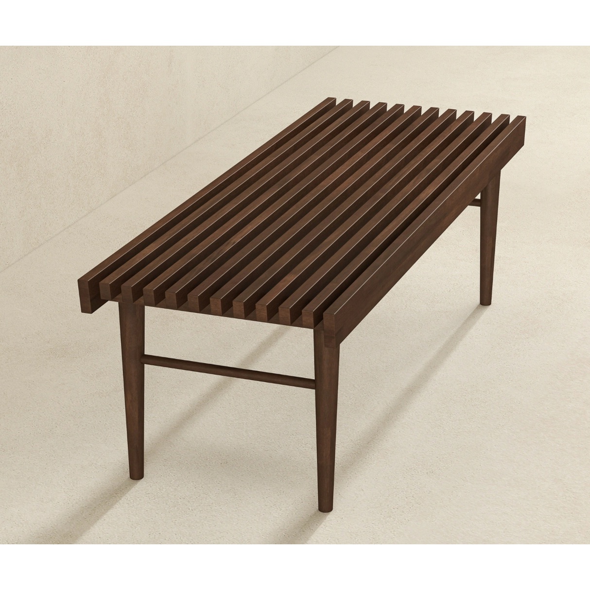 Silvie Mid-Century Wood Bench