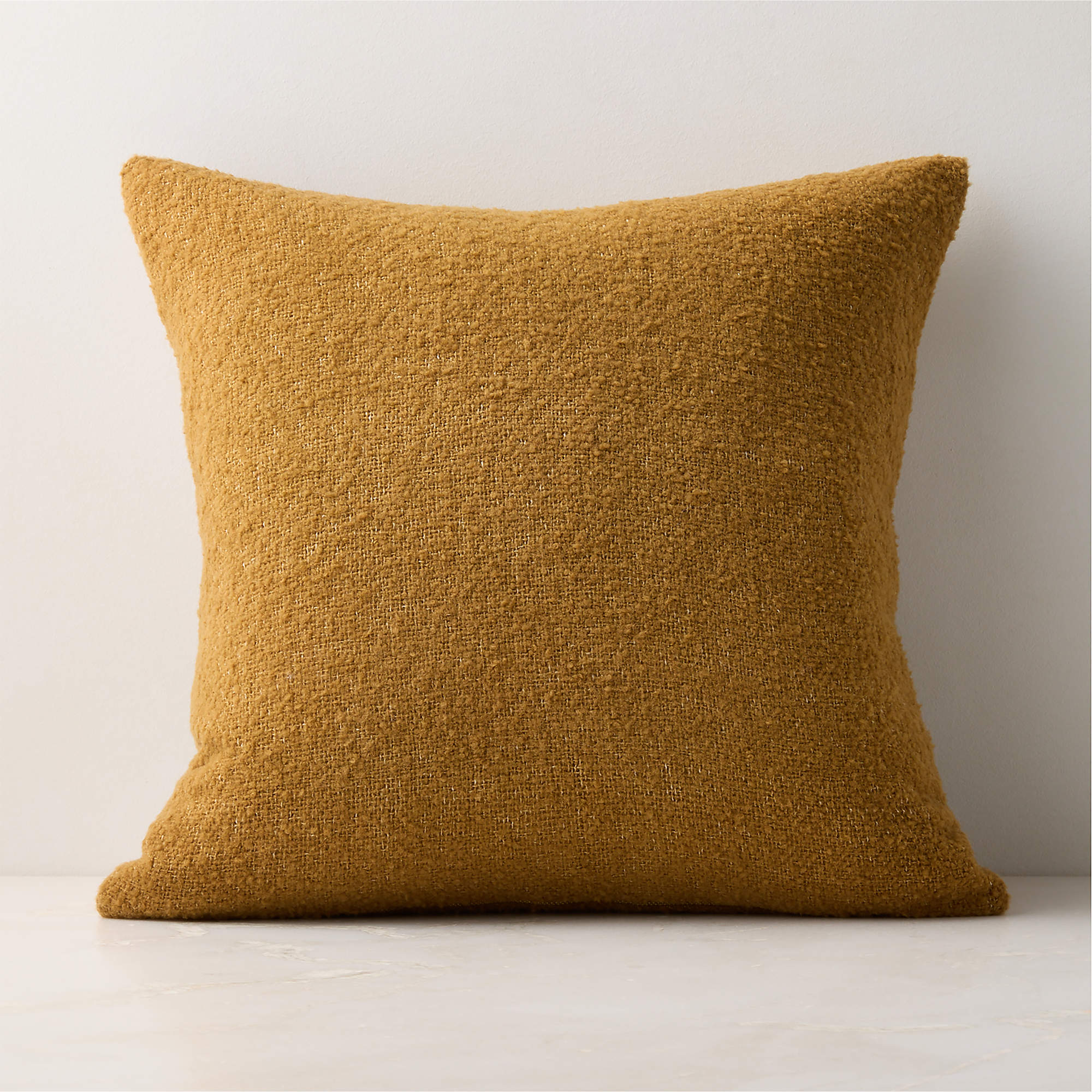 Demi Smoked Amber Merino Wool Boucle Throw Pillow With Feather-Down Insert 20" X 20"