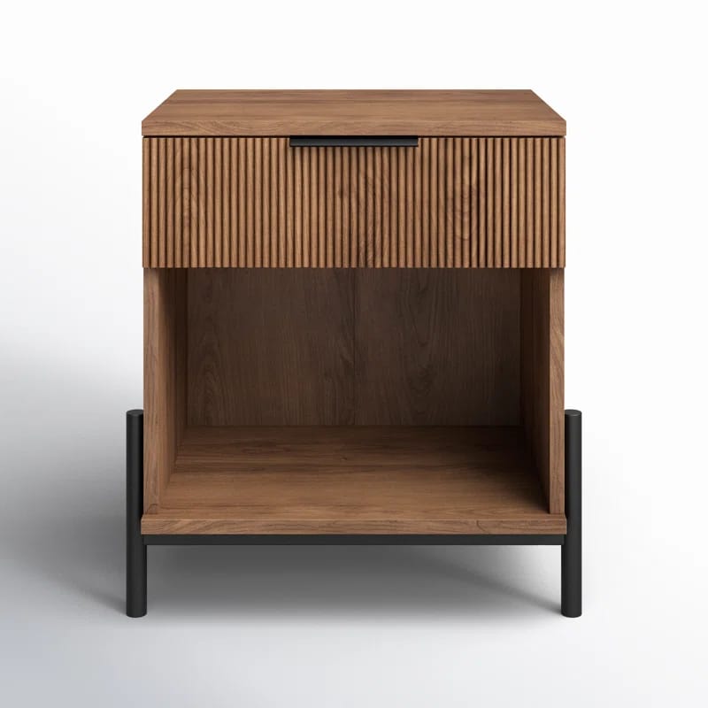 Bracho 1-Drawer Nightstand with Open Cubby