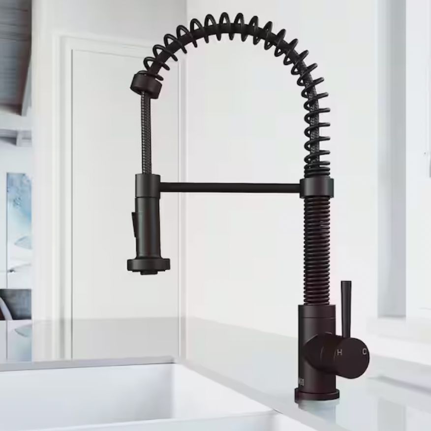 Edison Single Handle Pull-Down Sprayer Kitchen Faucet in Matte Black